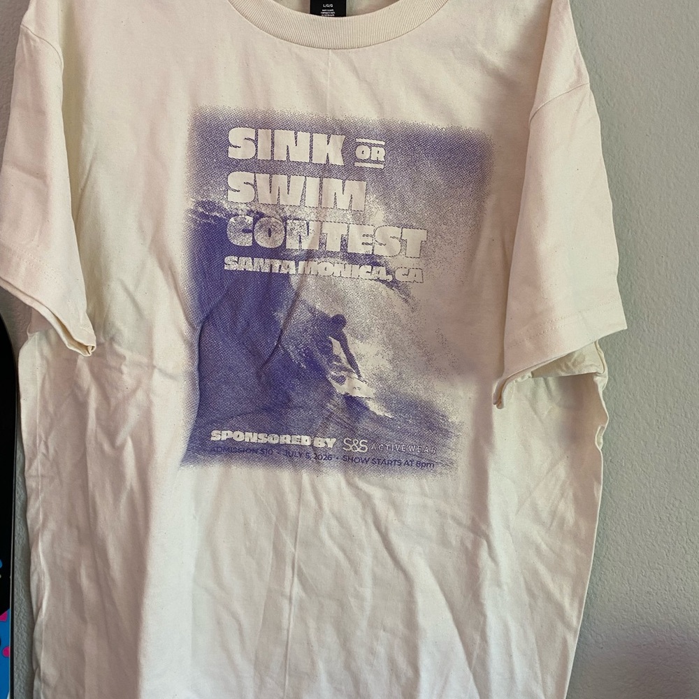 Surfing Cream and Purple Graphic Tee HUF RVCA Birdwell beach britches surf